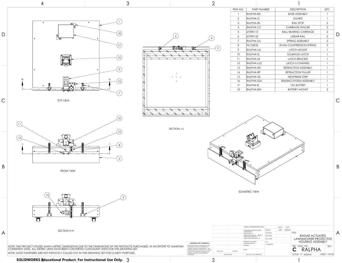 The complete assembly drawing