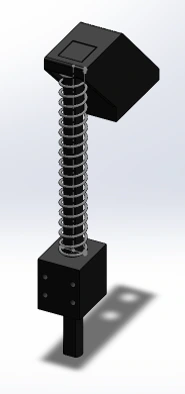 CAD view of the spring-loaded guard assembly