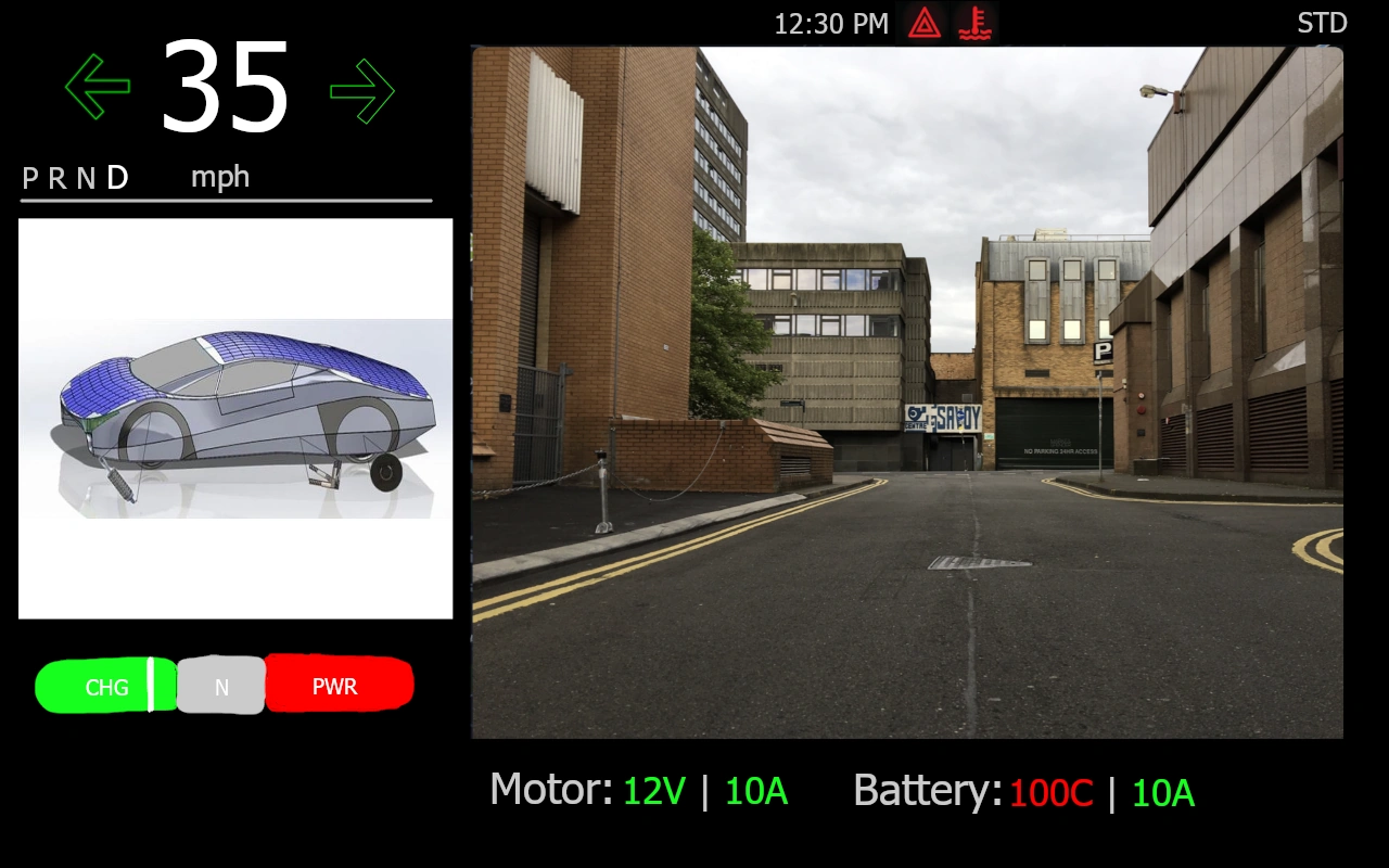 Mockup design for driver HUD interface