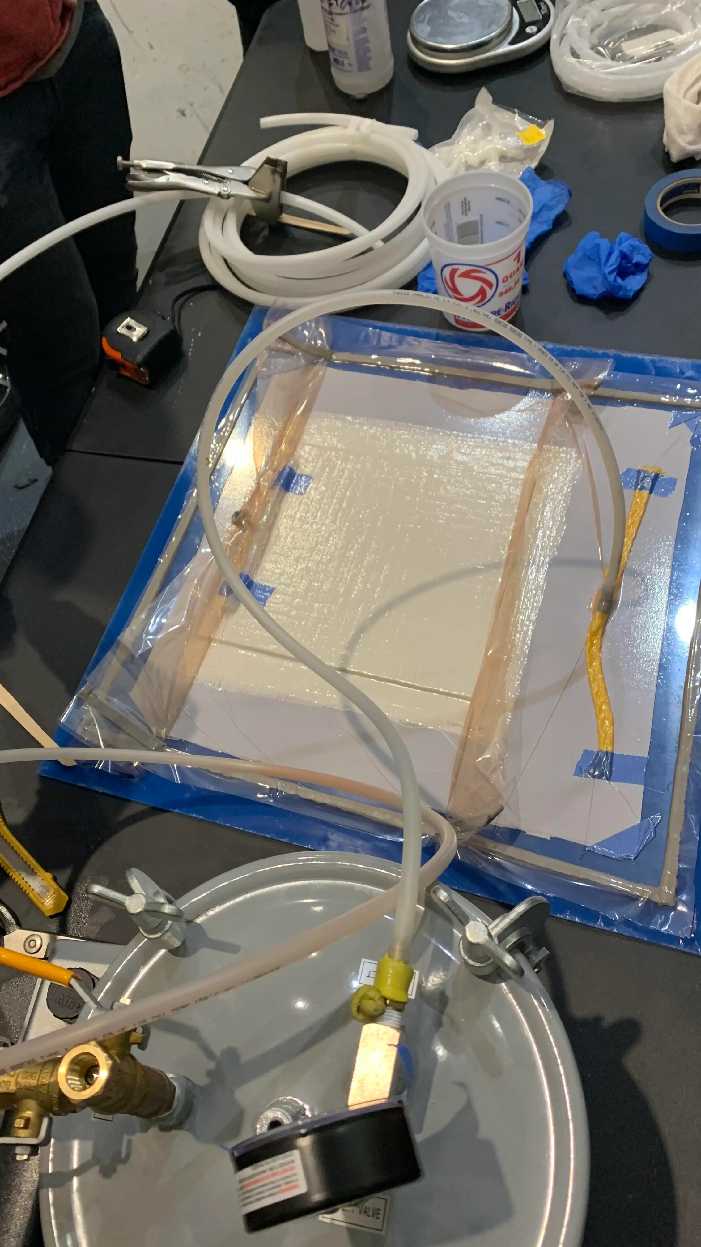 Testing fiberglass wet layups for the aeroshell