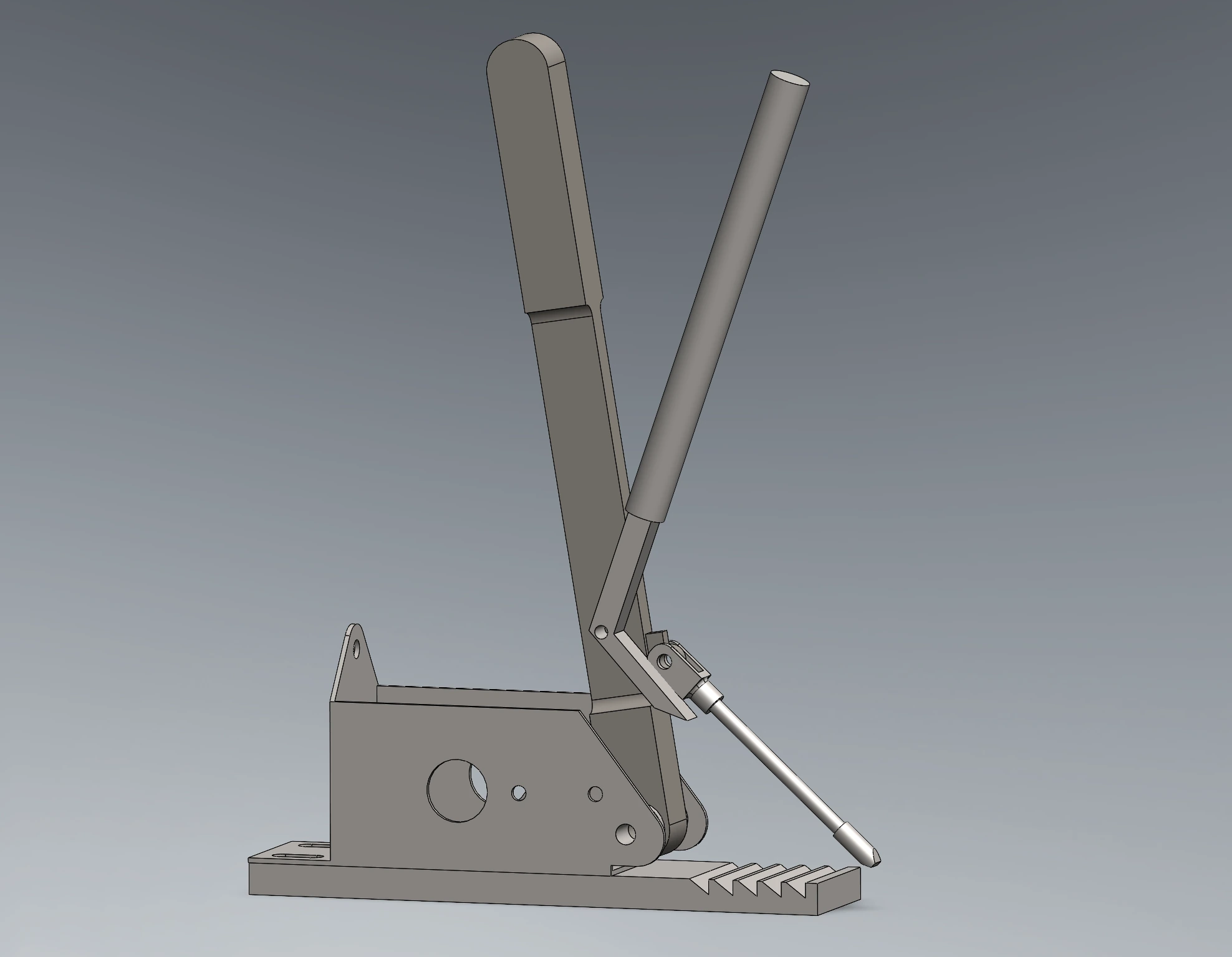 CAD Model of the linear ratcheting handbrake mechanism