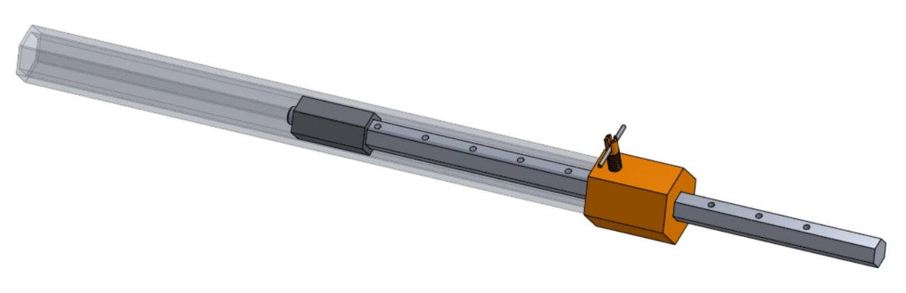 CAD Model of the telescoping steering shaft