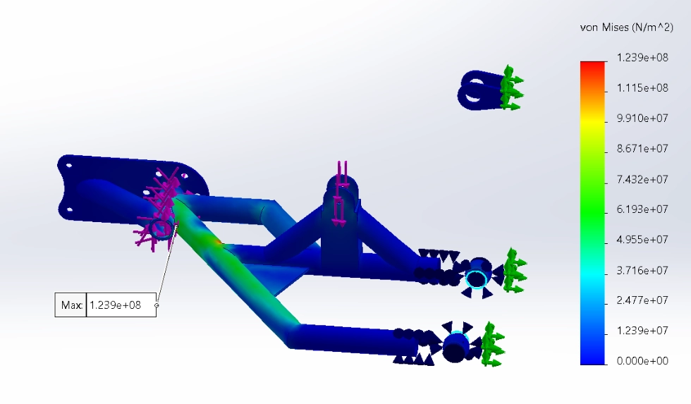 FEA analysis on the trailing arm suspension